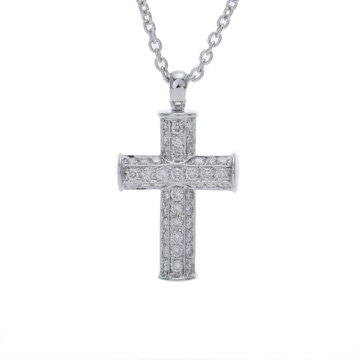 ブルガリ ラテンクロス ネックレス シルバー K18ホワイトゴールド WG レディース ジュエリー 【中古】【jewelry】