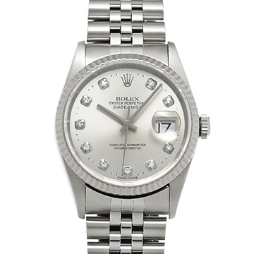 ロレックス デイトジャスト 16234G シルバー/ダイヤモンド メンズ 時計 【中古】【wristwatch】