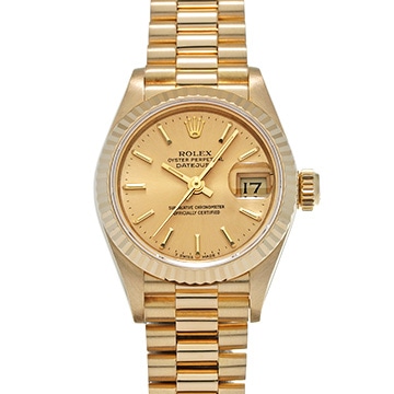 ロレックス デイトジャスト 69178 シャンパン レディース 時計 【中古】【wristwatch】