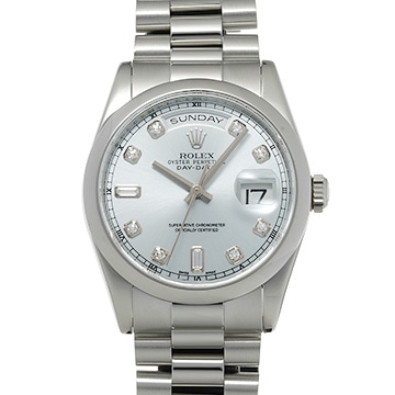 ロレックス デイデイト 118206A アイスブルー/ダイヤモンド メンズ 時計 【中古】【wristwatch】