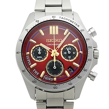 セイコー ルパン三世×セイコー オフィシャルウォッチ 8T63-02X0 ワインレッド メンズ 時計 【中古】【wristwatch】