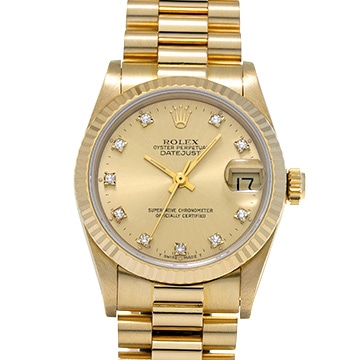 ロレックス デイトジャスト 31 68278G シャンパン/ダイヤモンド ユニセックス 時計 【中古】【wristwatch】