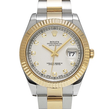 ロレックス デイトジャストII 116333G アイボリー/ダイヤモンド メンズ 時計 【中古】【wristwatch】