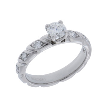 ショーメ トルサード ソリテール リング 0.38ct シルバー Pt950プラチナ レディース ジュエリー 【中古】【jewelry】