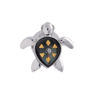ミキモト ピクウェ カメ ピンブローチ シルバー K18ホワイトゴールド WG レディース ジュエリー 【中古】【jewelry】