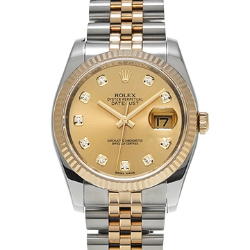 ロレックス デイトジャスト 116233G シャンパン/ダイヤモンド メンズ 時計 【中古】【wristwatch】