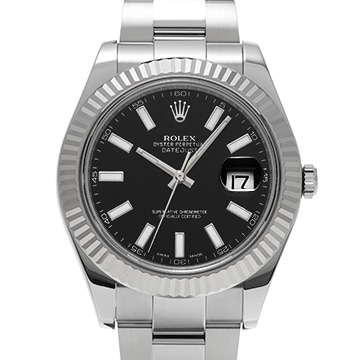 ロレックス デイトジャストII 116334 ブラック メンズ 時計 【中古】【wristwatch】