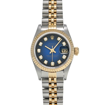 ロレックス デイトジャスト 79173G ブルー・グラデーション/ダイヤモンド レディース 時計 【中古】【wristwatch】