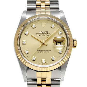 ロレックス デイトジャスト 36 16233G シャンパン/ダイヤモンド メンズ 時計 【中古】【wristwatch】