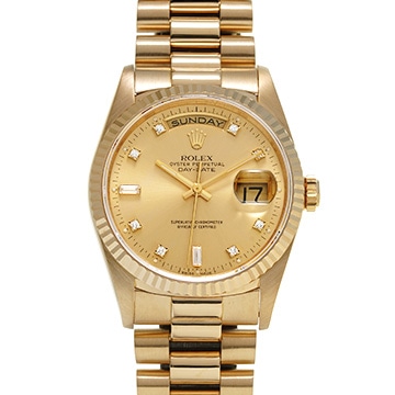 ロレックス デイデイト 18238A シャンパン/ダイヤモンド メンズ 時計 【中古】【wristwatch】