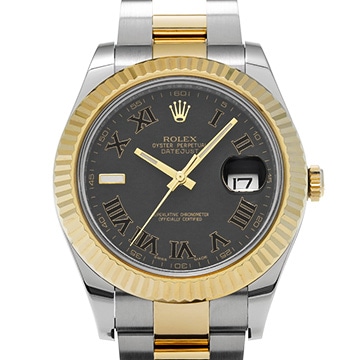 ロレックス デイトジャストII 116333 ブラック メンズ 時計 【中古】【wristwatch】