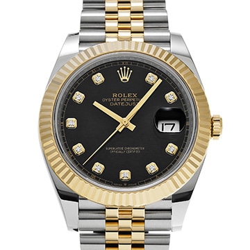 ロレックス デイトジャスト 41 126333G ブラック/ダイヤモンド メンズ 時計 【中古】【wristwatch】