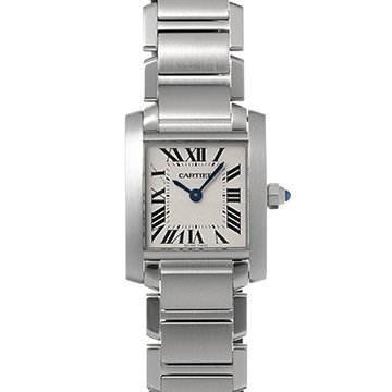 カルティエ タンクフランセーズ SM W51008Q3 シルバー レディース 時計 【中古】【wristwatch】