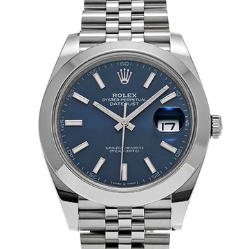 ロレックス デイトジャスト 41 126300 ブライトブルー メンズ 時計 【中古】【wristwatch】