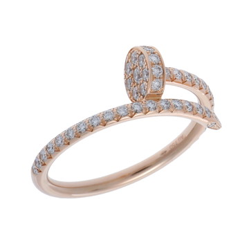 カルティエ ジュストアンクルリング SM #50 セミパヴェ ゴールド K18ピンクゴールド PG レディース ジュエリー 【中古】【jewelry】