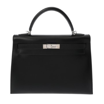 エルメス ケリー 32 外縫い 2WAY ブラック ボックスカーフ レディース バッグ 【中古】【bag】