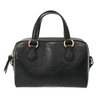 グッチ スーパーミニバッグ ブラック 790130 GGレザー レディース バッグ 【中古】【bag】