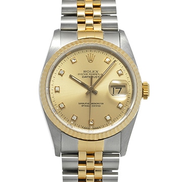 ロレックス デイトジャスト 36 16233G シャンパン/ダイヤモンド メンズ 時計 【中古】【wristwatch】