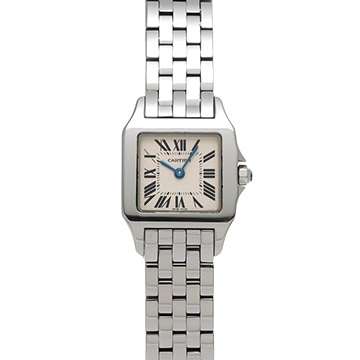 カルティエ サントス ドゥモワゼル SM W25064Z5 ホワイト レディース 時計 【中古】【wristwatch】