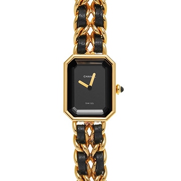 シャネル プルミエール L H0001 ブラック レディース 時計 【中古】【wristwatch】