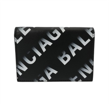 バレンシアガ キャッシュ ミニウォレット ブラック 594312 レザー レディース 財布 【中古】【purse】