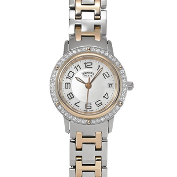 エルメス クリッパー CP1.222 ホワイトシェル レディース 時計 【中古】【wristwatch】