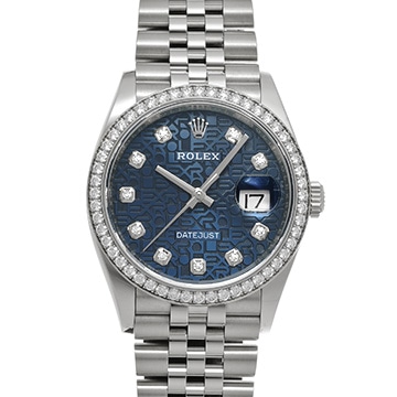 ロレックス デイトジャスト 36 126284RBR ブライトブルーコンピュータ/ダイヤモンド メンズ 時計 【中古】【wristwatch】