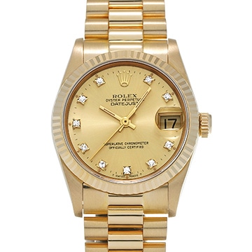 ロレックス デイトジャスト 68278G シャンパン/ダイヤモンド ユニセックス 時計 【中古】【wristwatch】