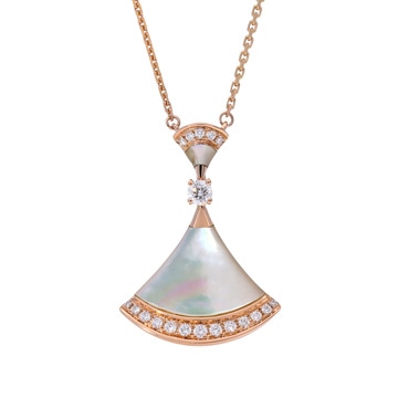 ブルガリ ディーヴァドリーム ネックレス パヴェ ゴールド K18ピンクゴールド PG レディース ジュエリー 【中古】【jewelry】
