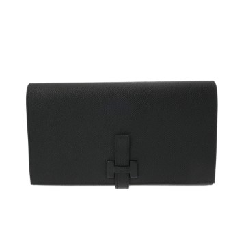 エルメス ニュー Hパッサン トゥタンマン ブラック ヴォーエプソン ユニセックス 財布 【中古】【purse】