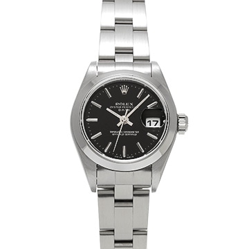 ロレックス オイスターパーペチュアル デイト 79160 ブラック レディース 時計 【中古】【wristwatch】