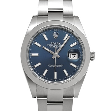 ロレックス デイトジャスト 41 126300 ブライトブルー メンズ 時計 【中古】【wristwatch】