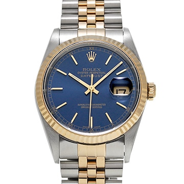 ロレックス デイトジャスト 16233 ブルー メンズ 時計 【中古】【wristwatch】