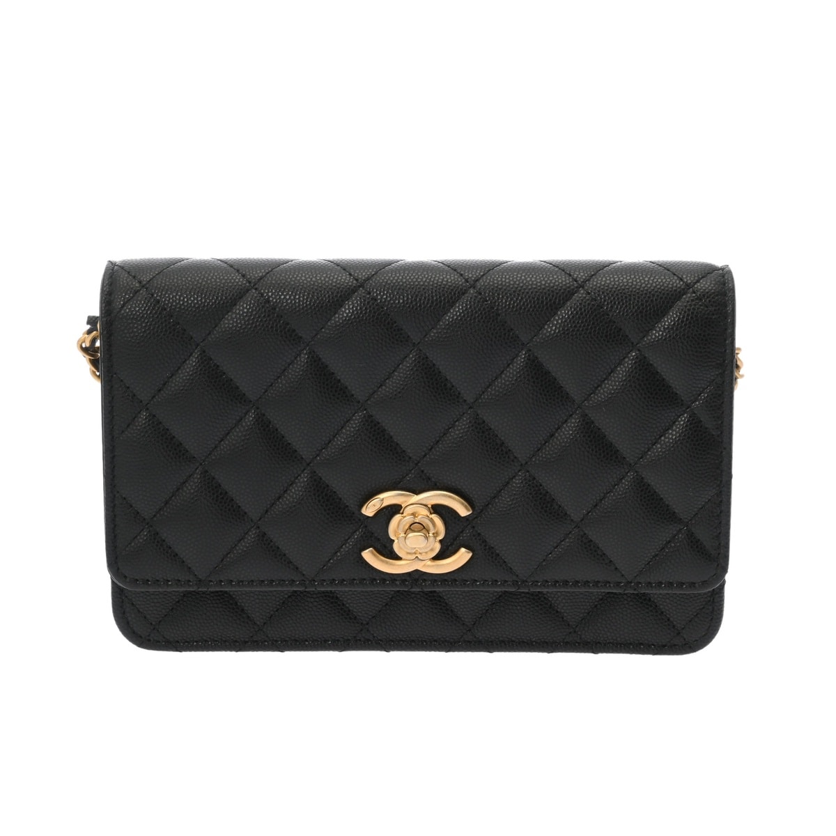 シャネル チェーンウォレット ブラック AP3580 グレインドカーフスキン レディース バッグ 【中古】【bag】