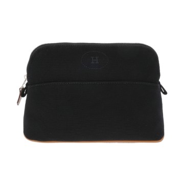 エルメス ボリード ポーチ ミニ ブラック コットンキャンバス ユニセックス 【未使用】【bag】