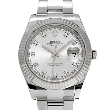 ロレックス デイトジャストII 116334G シルバー/ダイヤモンド メンズ 時計 【中古】【wristwatch】