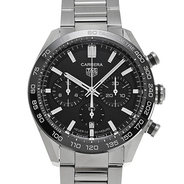 タグ ホイヤー カレラ キャリバーホイヤー02 スポーツ クロノグラフ CBN2A1B.BA0643 ブラック メンズ 時計 【中古】【wristwatch】