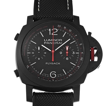 パネライ ルミノール クロノ フライバック 反町隆史エディション PAM01275 ブラック メンズ 時計 【中古】【wristwatch】