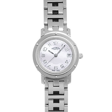 エルメス クリッパー CL4.210 ホワイトシェル レディース 時計 【中古】【wristwatch】