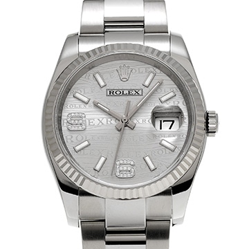 ロレックス デイトジャスト 116234 シルバーウェーブ/ダイヤモンド メンズ 時計 【中古】【wristwatch】