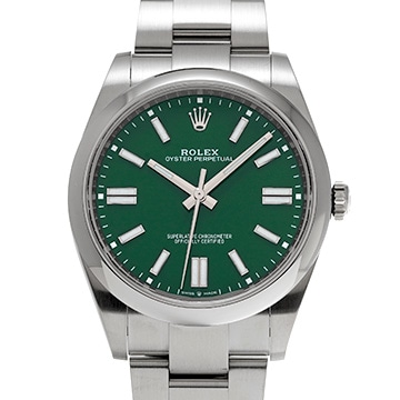 ロレックス オイスターパーペチュアル 41 124300 グリーン メンズ 時計 【中古】【wristwatch】