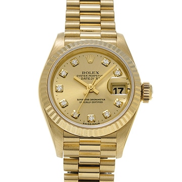 ロレックス デイトジャスト 69178G シャンパン/ダイヤモンド レディース 時計 【中古】【wristwatch】