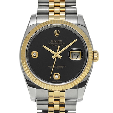 ロレックス デイトジャスト 116233 2BR ブラックオニキス/ダイヤモンド メンズ 時計 【中古】【wristwatch】