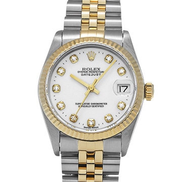 ロレックス デイトジャスト 68273G ホワイト/ダイヤモンド ユニセックス 時計 【中古】【wristwatch】