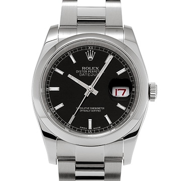 ロレックス デイトジャスト 116200 ブラック メンズ 時計 【中古】【wristwatch】
