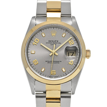 ロレックス オイスターパーペチュアル デイト 15203 グレー メンズ 時計 【中古】【wristwatch】