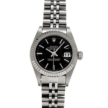 ロレックス デイトジャスト 69174 ブラック レディース 時計 【中古】【wristwatch】