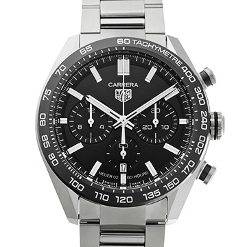 タグ ホイヤー カレラ キャリバーホイヤー02 スポーツ クロノグラフ CBN2A1B.BA0643 ブラック メンズ 時計 【中古】【wristwatch】