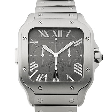 カルティエ サントス ドゥ カルティエ クロノグラフ 日本限定 WSSA0078 マットグレー メンズ 時計 【中古】【wristwatch】