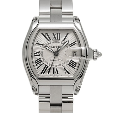 カルティエ ロードスター LM W62025V3  シルバー メンズ 時計 【中古】【wristwatch】